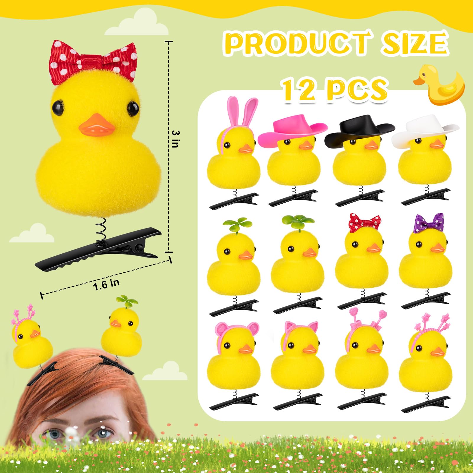 Pinzas JMZYJZH pato amarillo con accesorio 6 colección colorida para sesiones de fotos