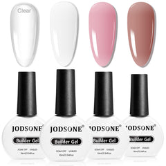 JODSONE Builder Gel kit de 4 botellas de 10 ml para construcción de uñas