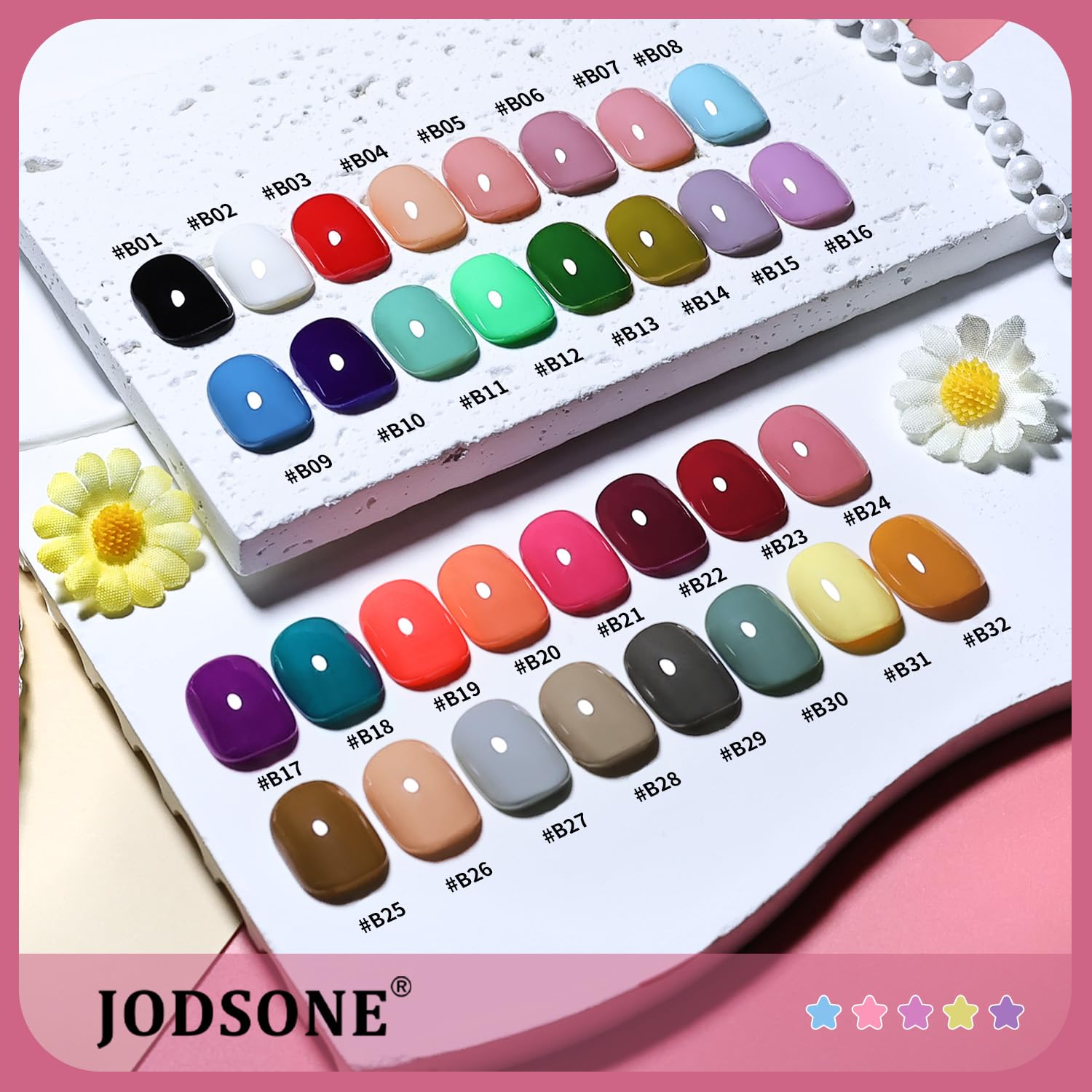 Capa superior gel JODSONE: acabado brillante y sellado.