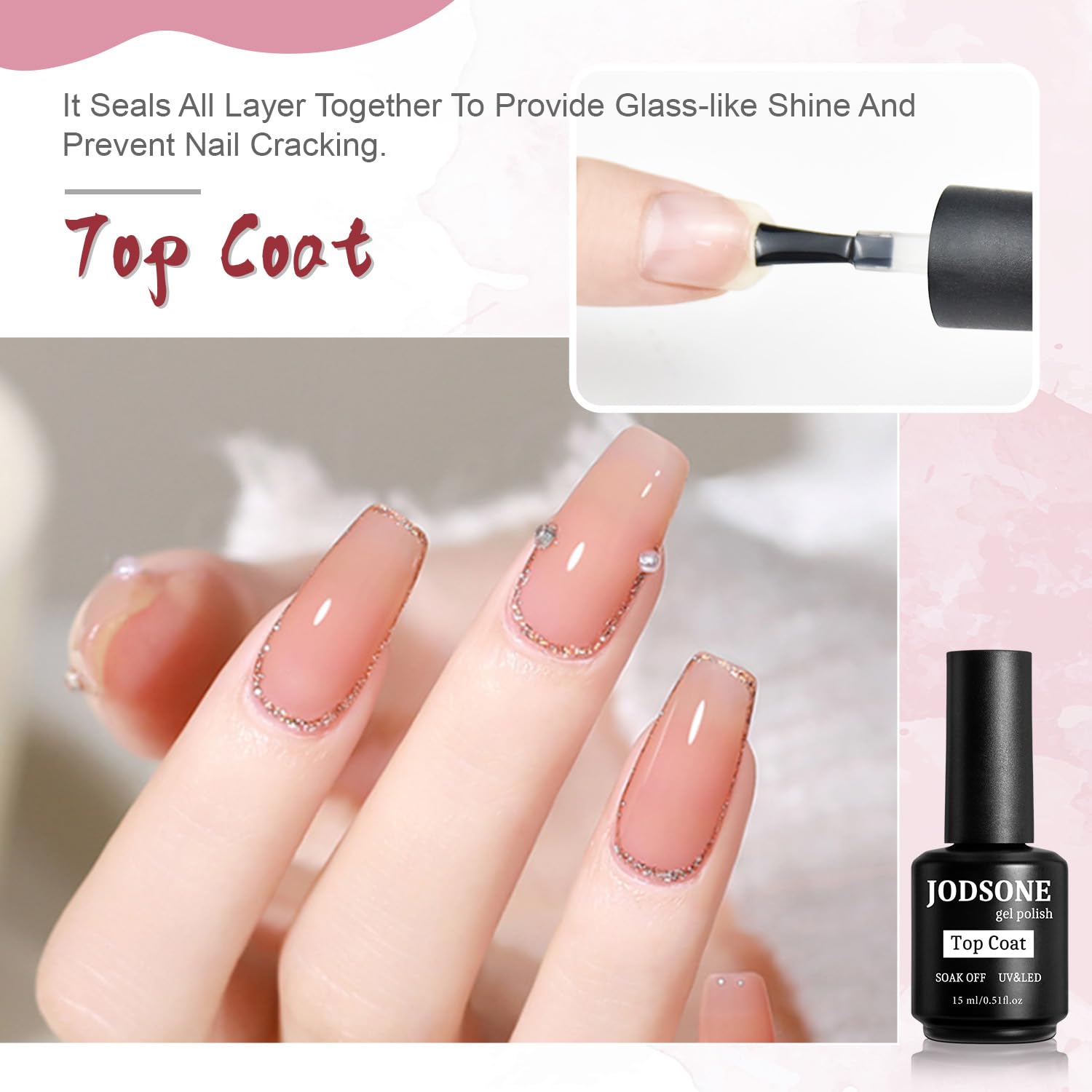 JODSONE conjunto de uñas con gel para manicuras duraderas.