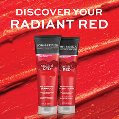 Radiant Red conditioner being applied, highlighting hydration and fade protection