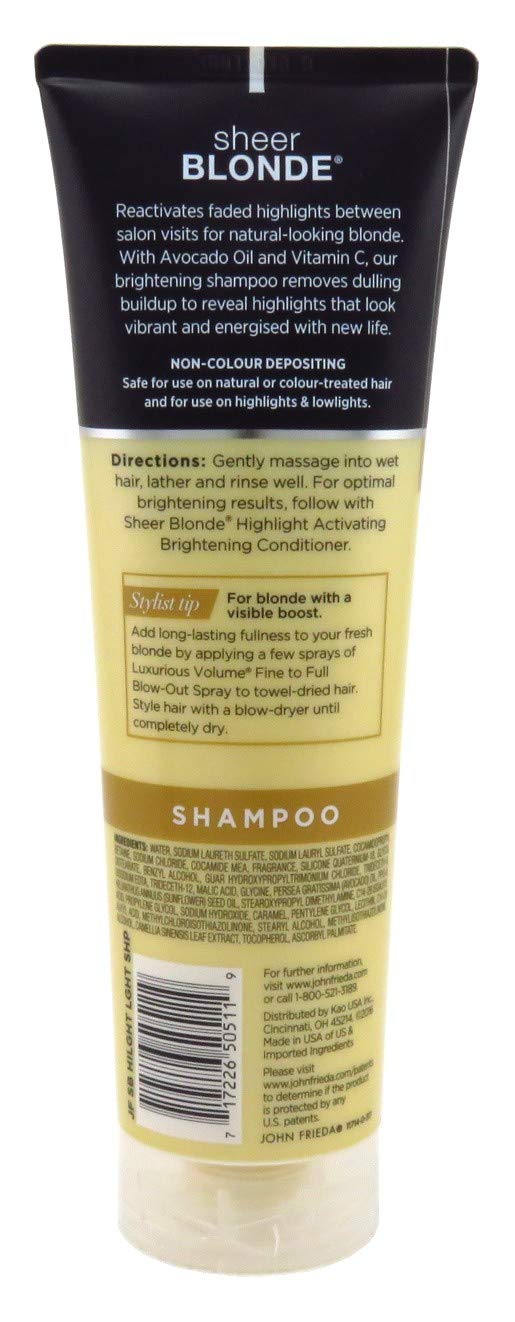 John Frieda shampoo pelo rubio brillante realza tonos rubios