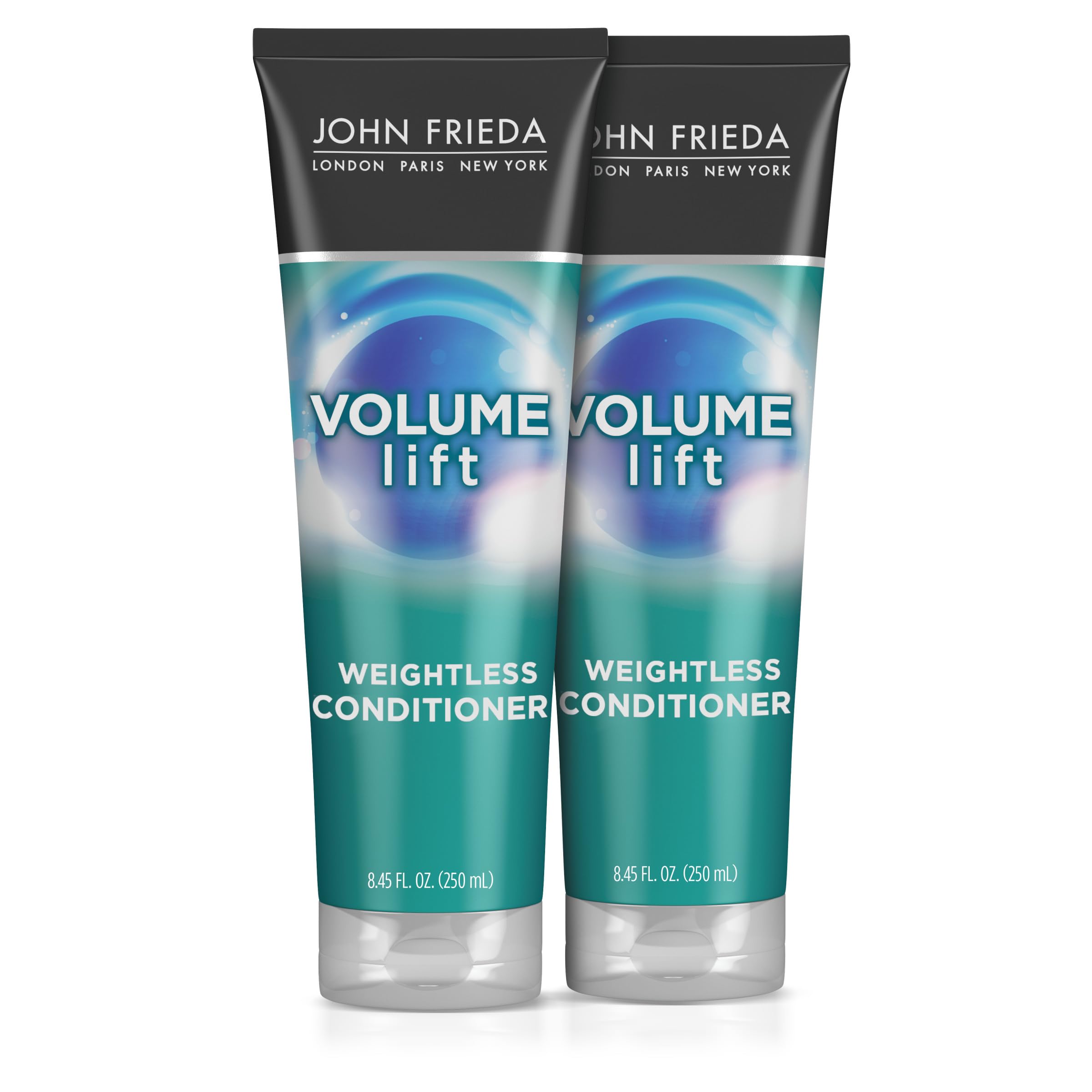 John Frieda Volume Lift conditioner bottle highlighting lightweight fullness