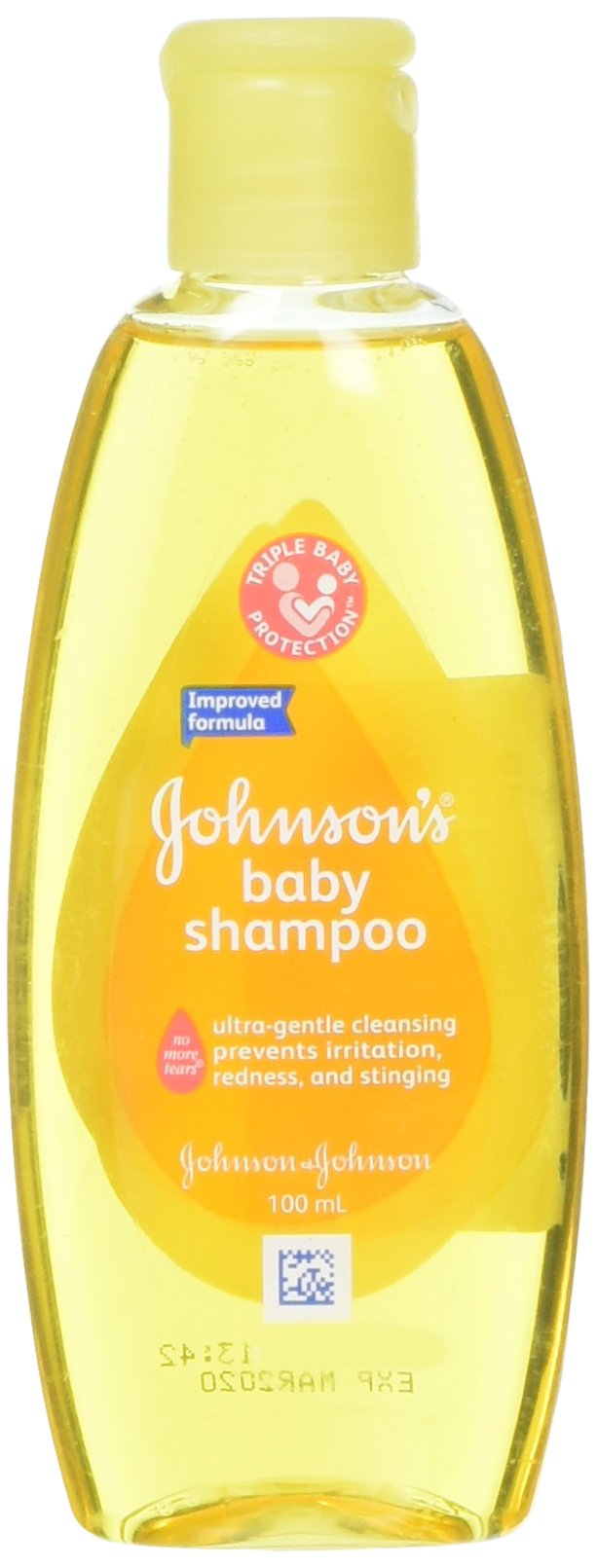 Johnson & Johnson champú bebé, envase de 100 ml, fórmula sin lágrimas para ojos delicados.