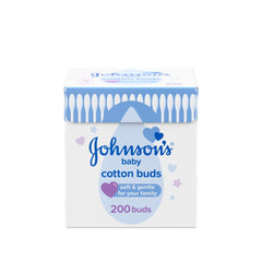 Johnson's Baby palitos de algodón, 200 unidades, limpieza suave entre dedos del bebé