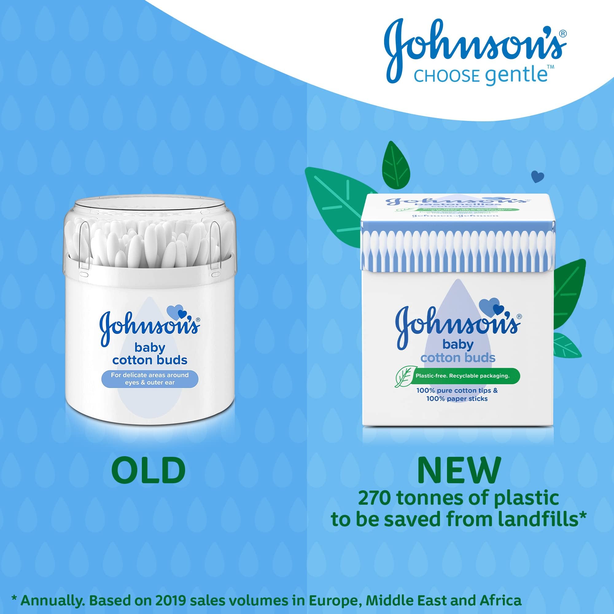 Johnson's Baby palitos de algodón para cuidado de la piel sensible del bebé
