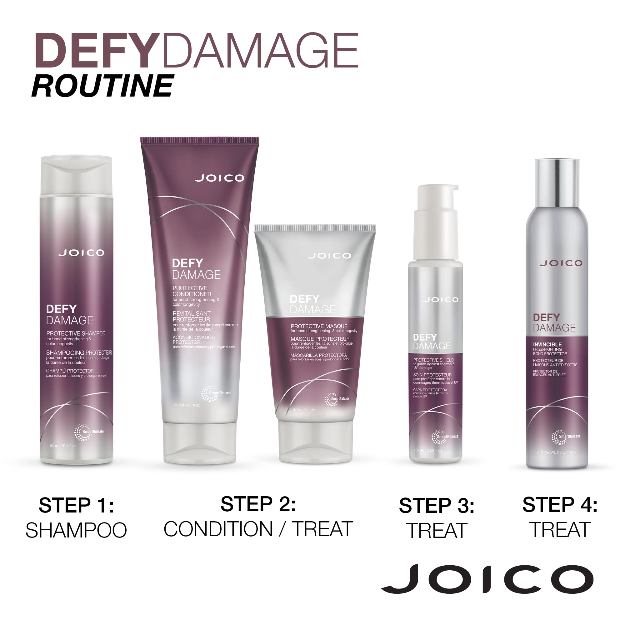Rutina diaria de cabello saludable con Defy Damage