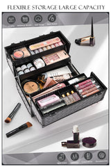 Joligrace maletín para maquillaje con bandejas ajustables para organización