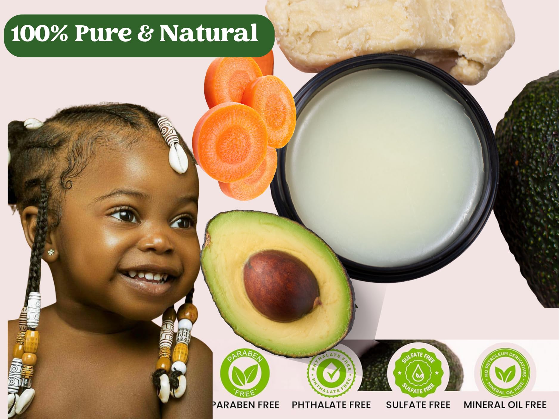J'Organic Solutions Aceite de almendra en el cabello de niños para suavidad.