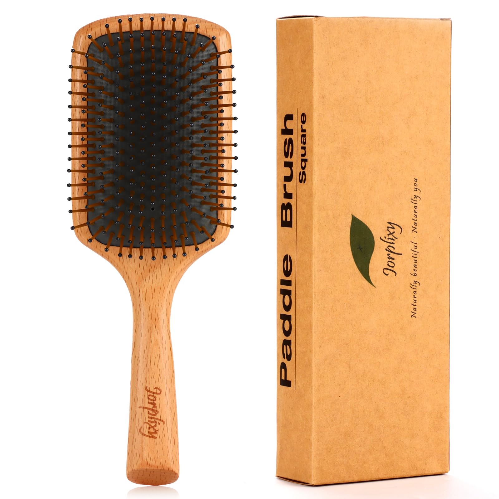 Cepillo Jorplixy con mango de madera para un peinado suave y diario