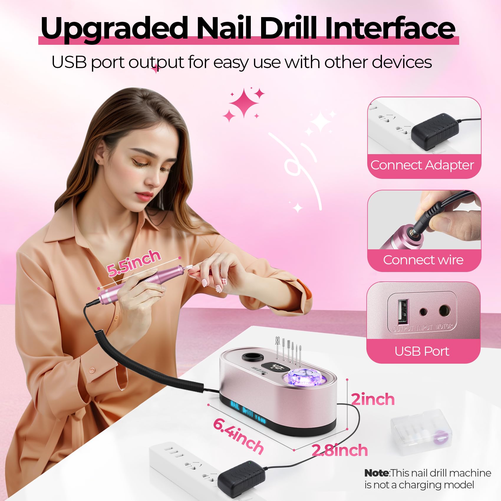 Carga USB integrada JOSGLOI para usar el teléfono durante el trabajo.