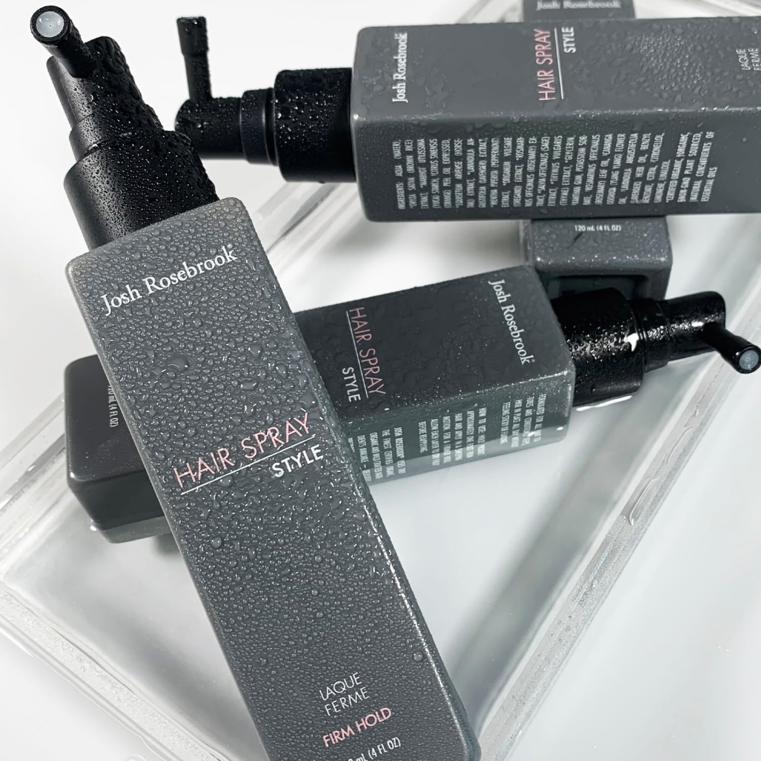Josh Rosebrook Spray Fijador, brillo natural para un peinado sutil.
