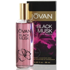 Jovan Black Must, botella elegante, aroma envolvente para ocasiones especiales.