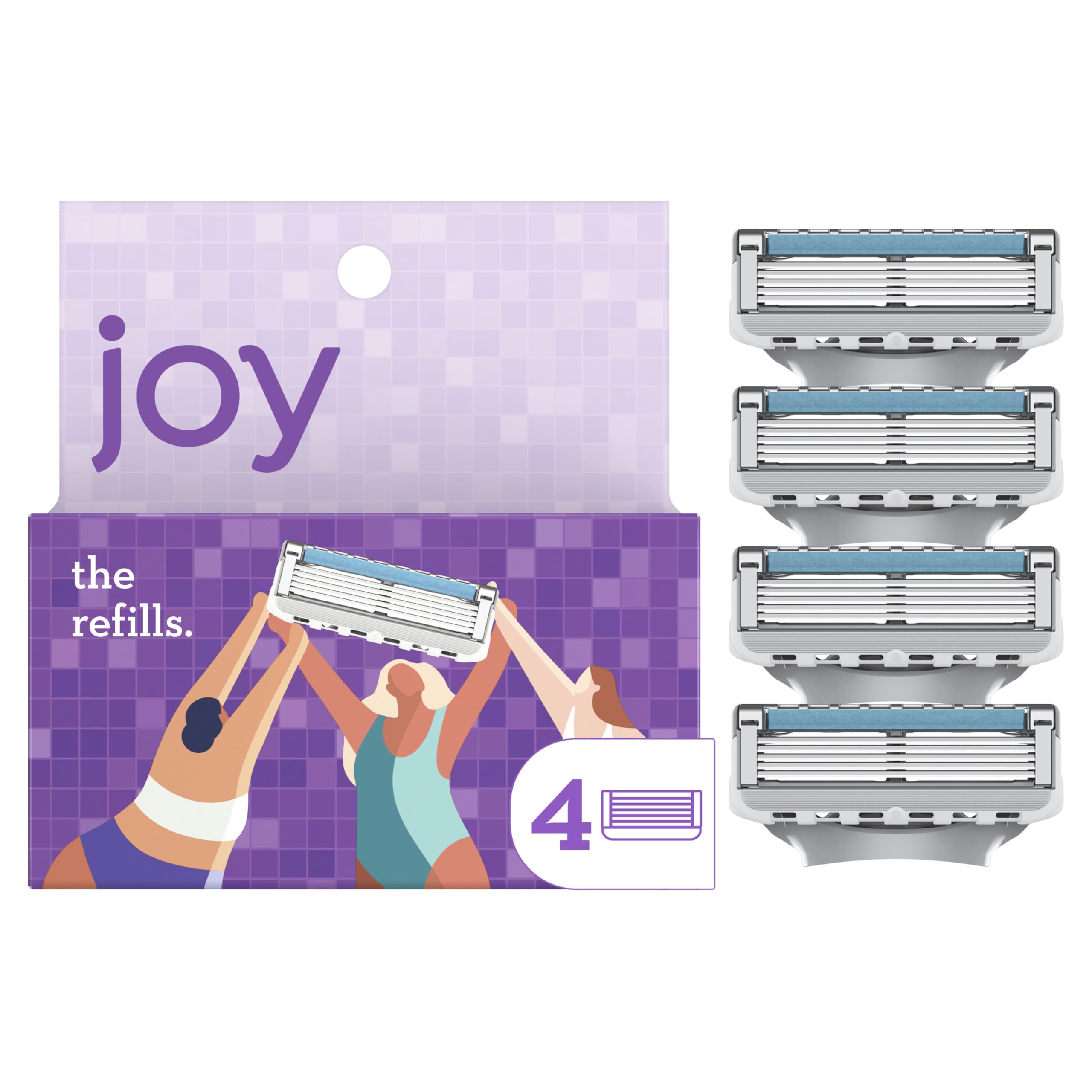 Cartucho JOY para mujer con cuchillas; afeitado cercano y suave.