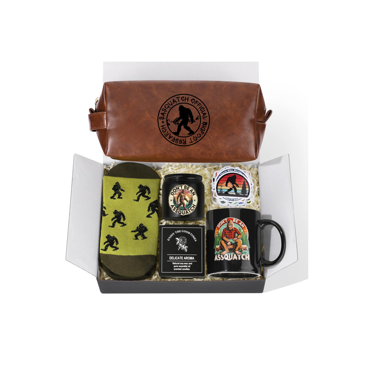 JoycuFF bolsa de aseo Pie Grande marrón, ideal para viajes y camping