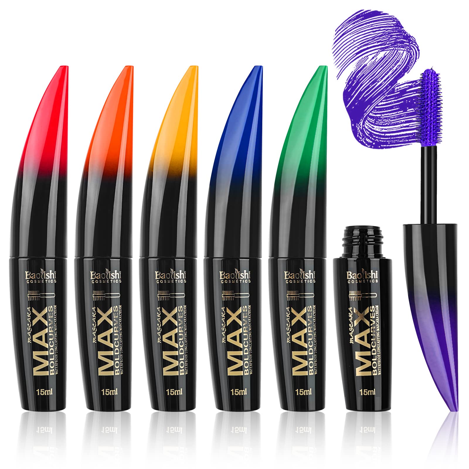 Joyeee Mascara Colorida azul: definición duradera para ojos vibrantes.