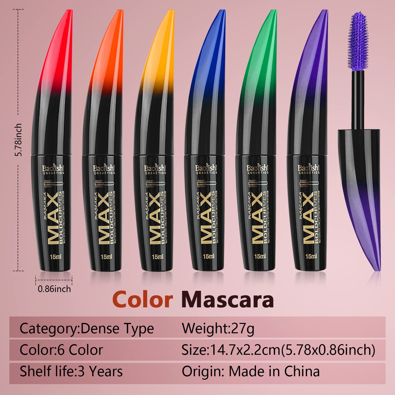 Joyeee Mascara Colorida naranja: estilo divertido y llamativo.