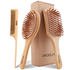 Jrceliy cepillo de bambú natural desenredado para cabello suave