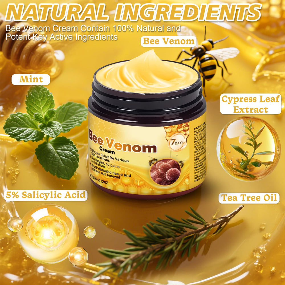 Textura cremosa de JUANCHI veneno de abeja, ideal para uso diario.