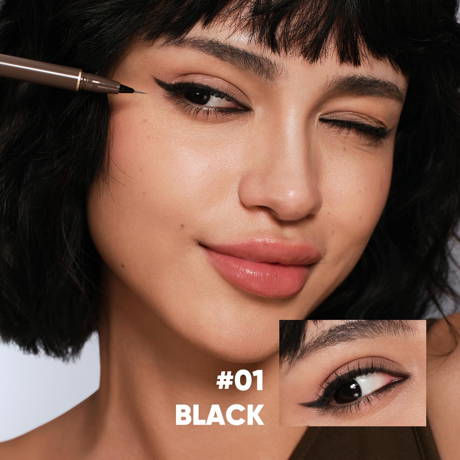 JUDYDOLL Ultra-Fine Eyeliner fast-drying formula minimizes transfer during busy mornings.