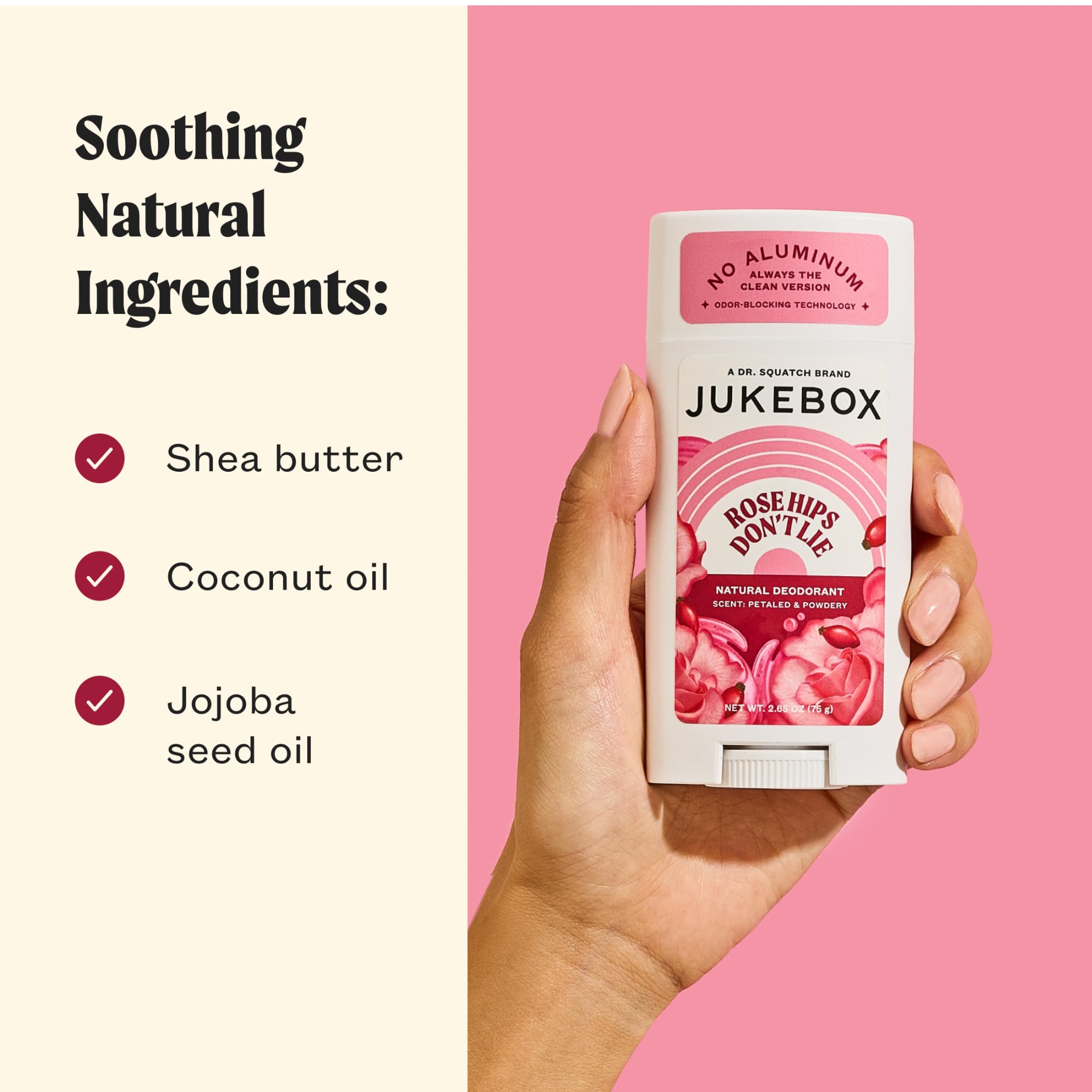 JUKEBOX desodorante natural para mujeres, control de olor, protección diaria.