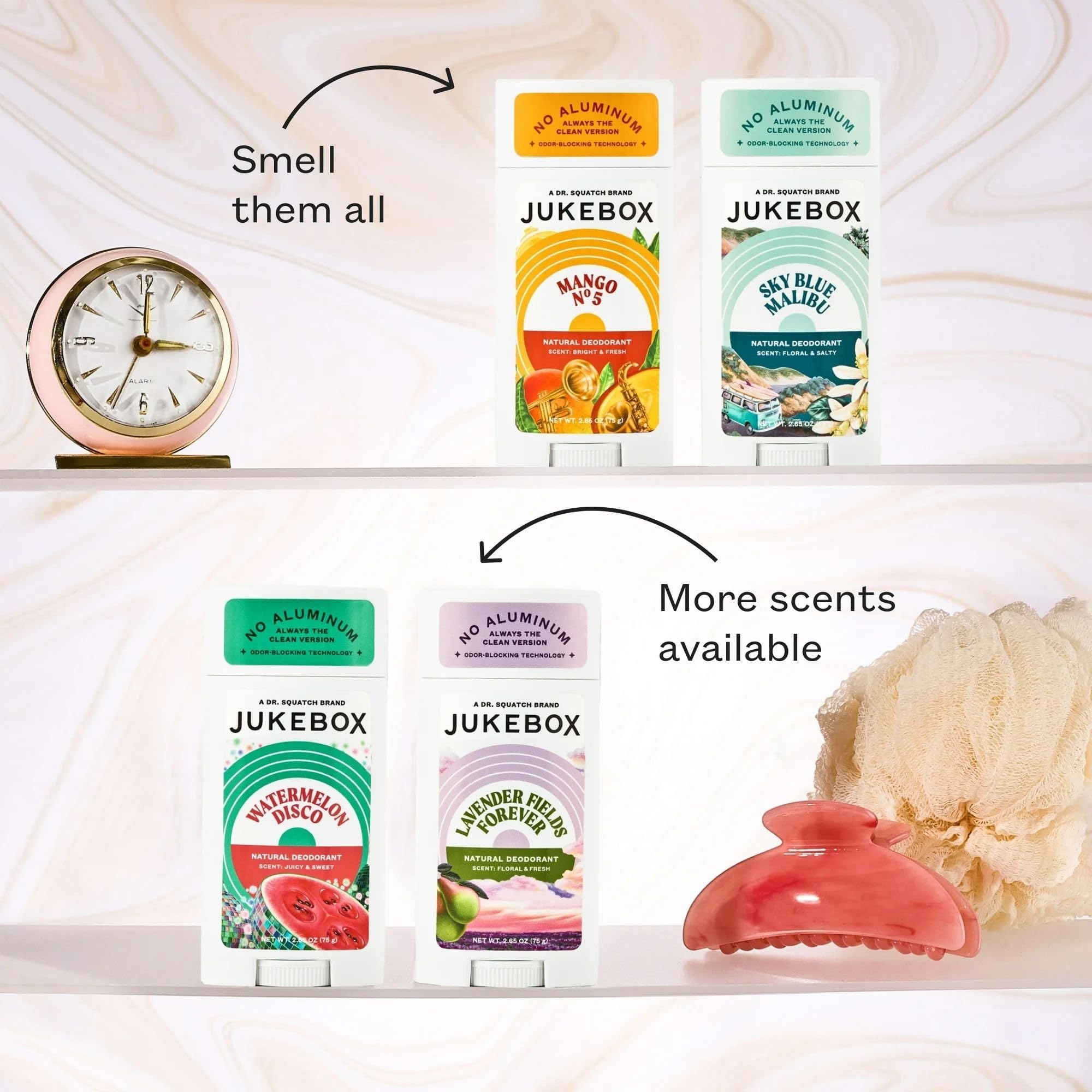 JUKEBOX desodorante natural para mujeres, libre de crueldad, fabricación en Estados Unidos.