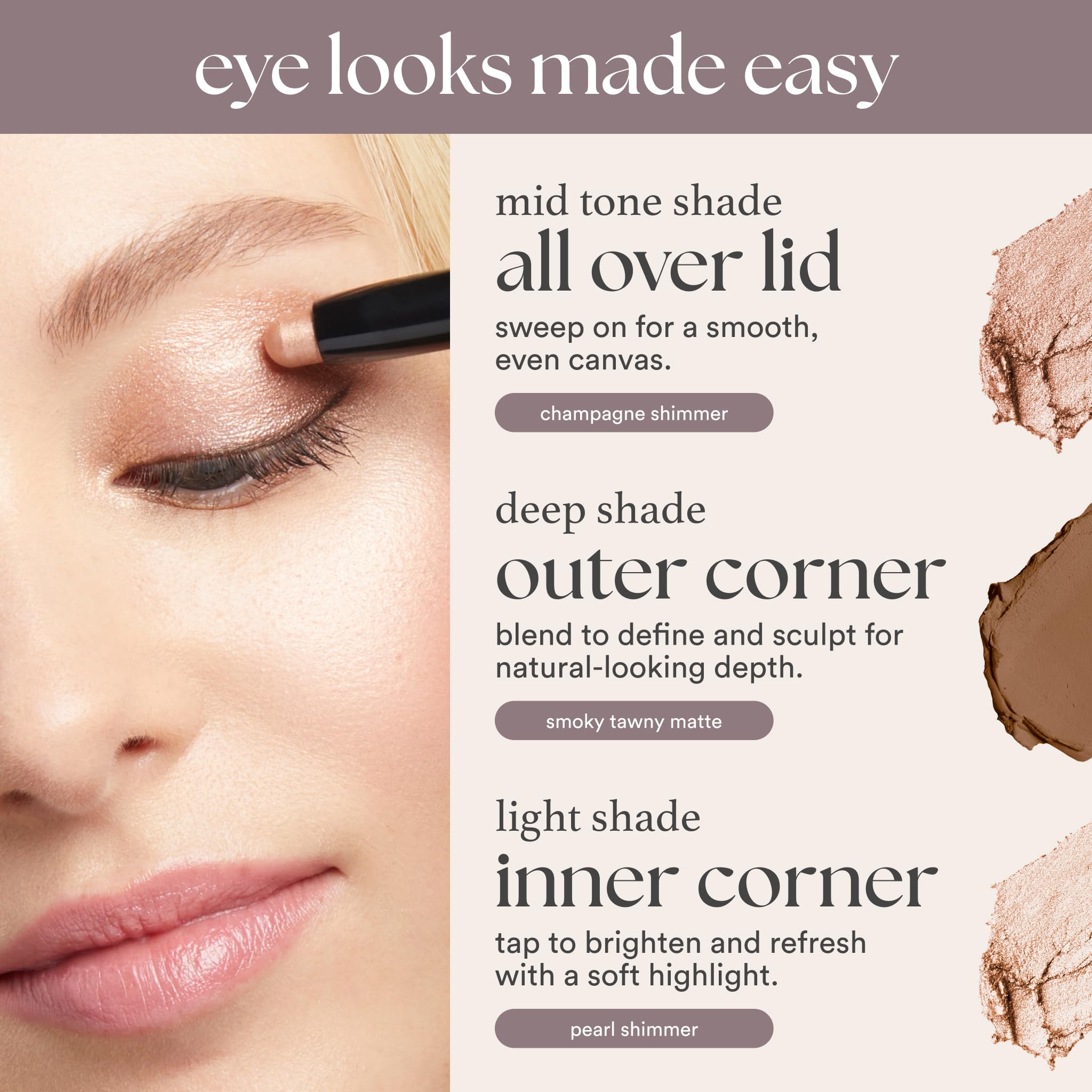 Acabado crema que se fija para evitar migraciones en Julep Eyeshadow 101
