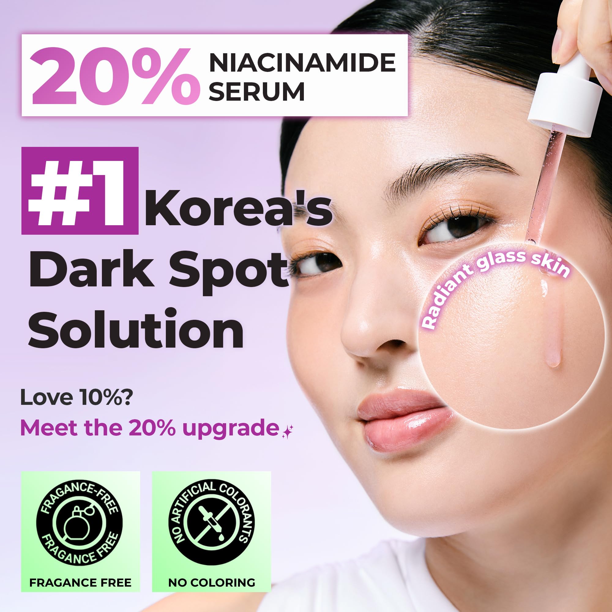 JUMISO Niacinamide 20% sérum apaise les taches et éclaircit les rougeurs.