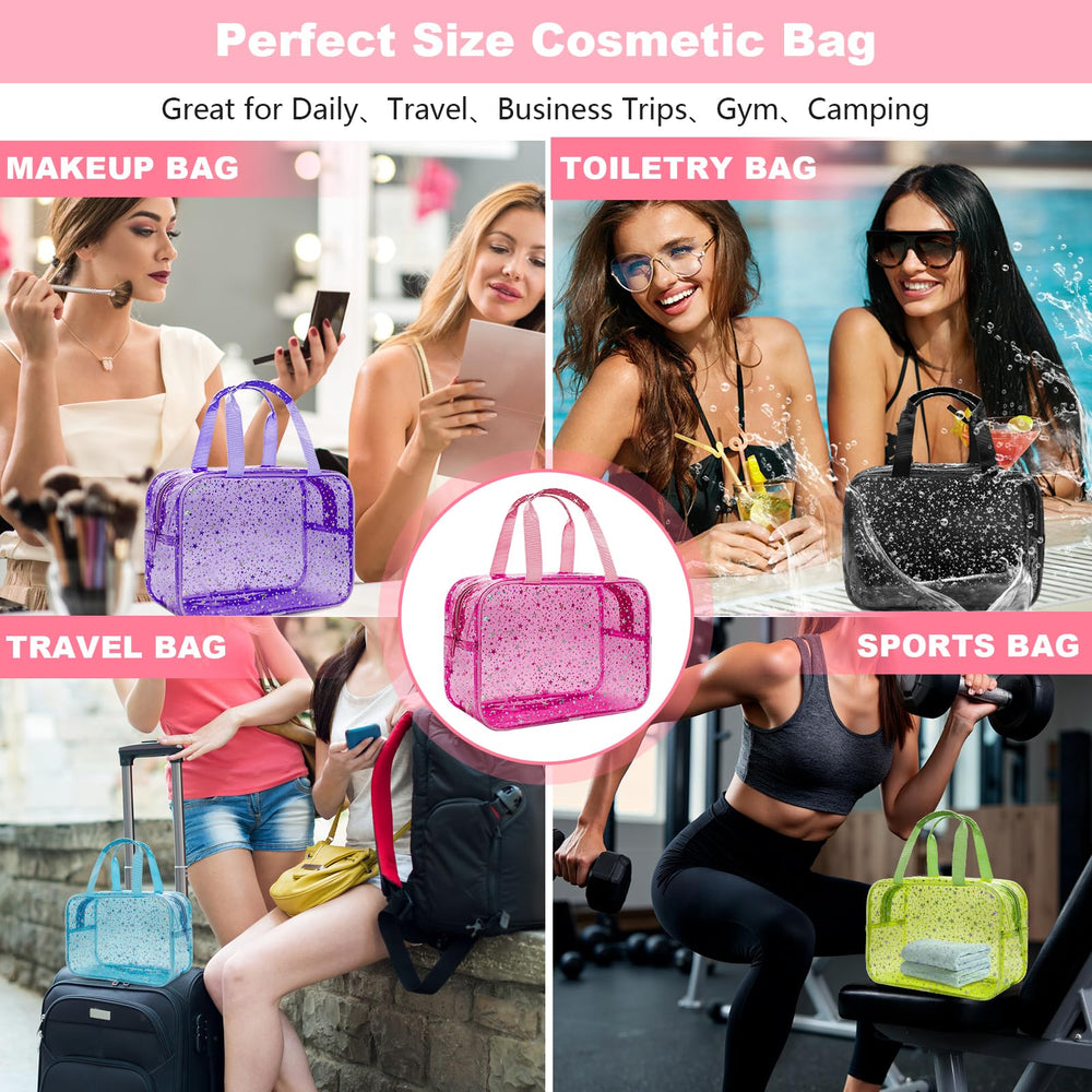 Junesters bolso transparente multiusos para cosméticos y baño