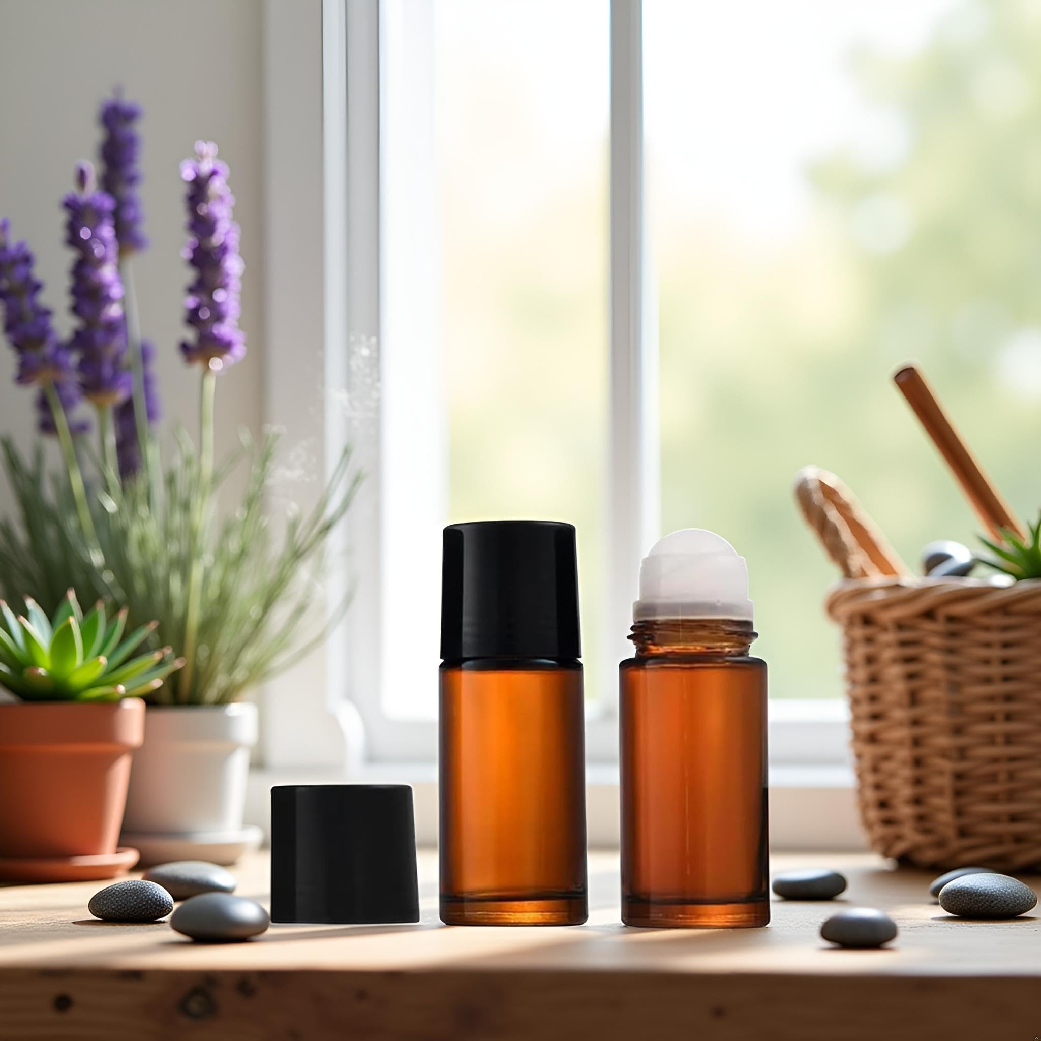 Diseño recargable 50ml en vidrio marrón para creaciones caseras.