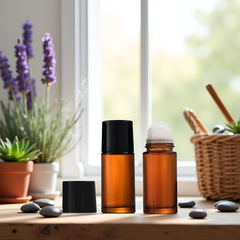 Diseño recargable 50ml en vidrio marrón para creaciones caseras.