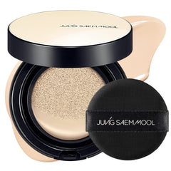 Jung Saem Mool Essential Skin Nuder Cushion, aplicación suave para un acabado natural y luminoso.