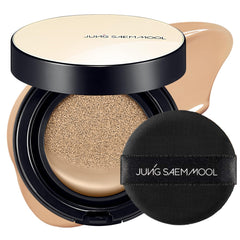 Jung Saem Mool Essential Skin Nuder Cushion, empaque cercano y acabado natural para uso diario.