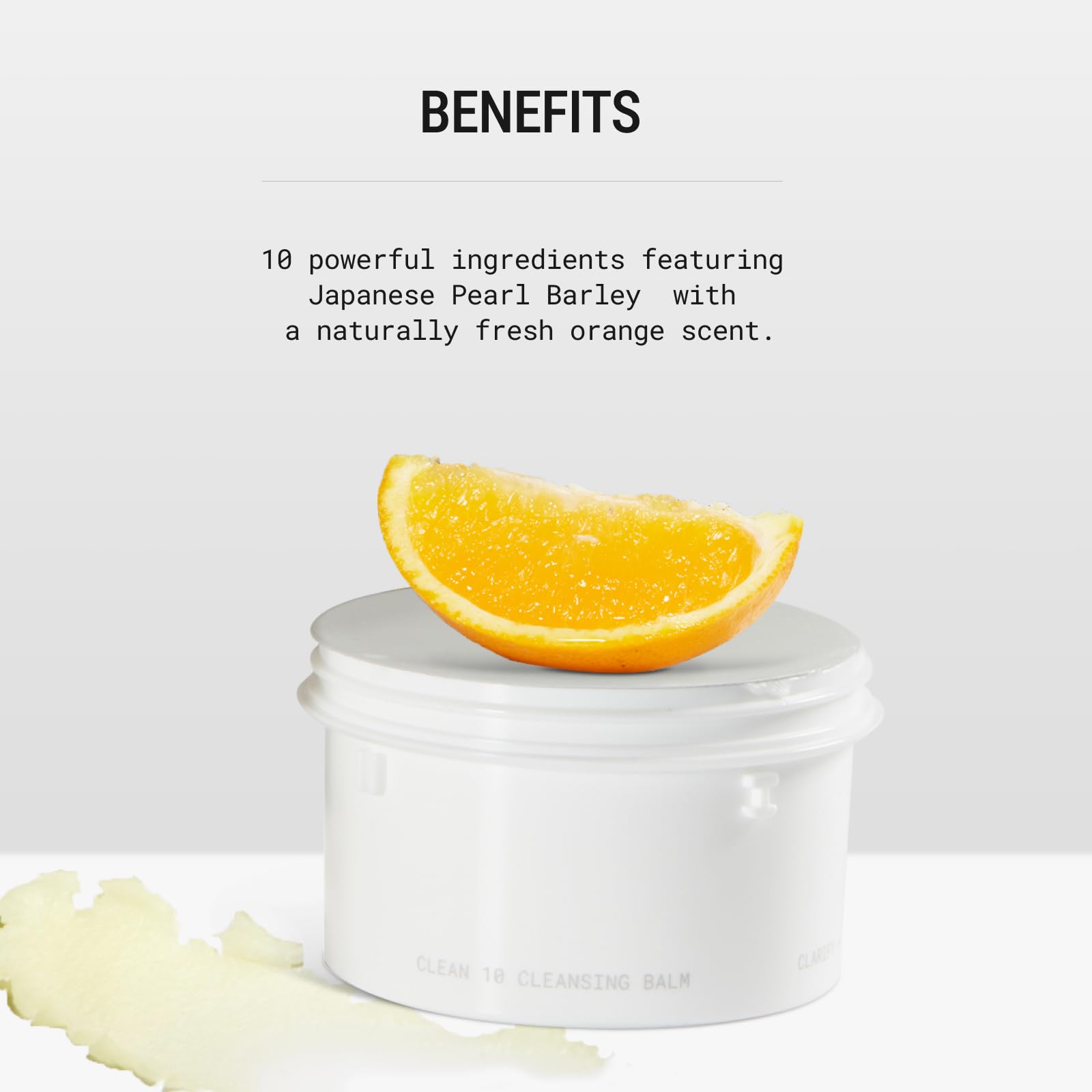 JADE Clean10 ingredientes limpios, cebada perlada japonesa y vitamina E