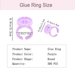 Jusbuya anillos ajustables para pegamento de pestañas que se adaptan a diferentes dedos