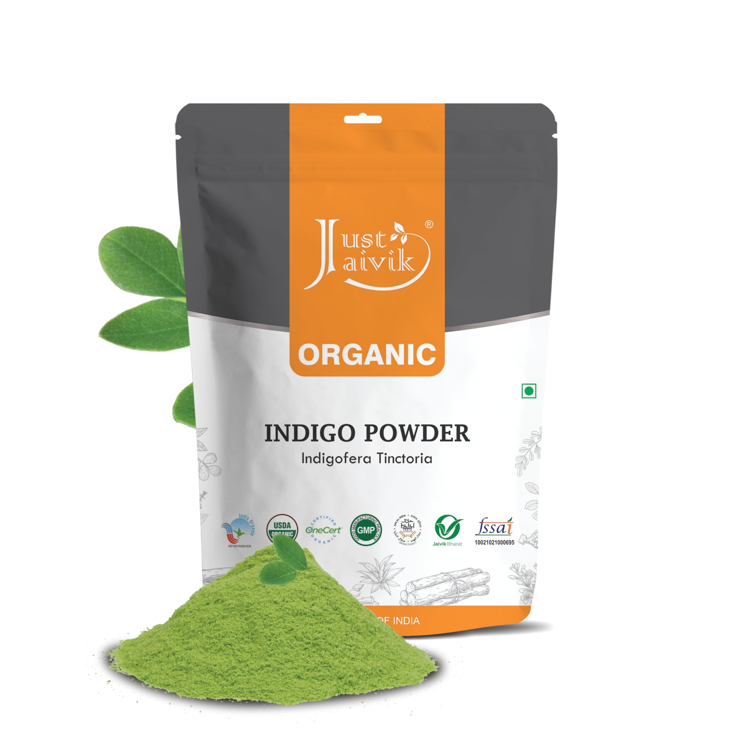 Just Jaivik Indigo en envase de aluminio para preservar la frescura