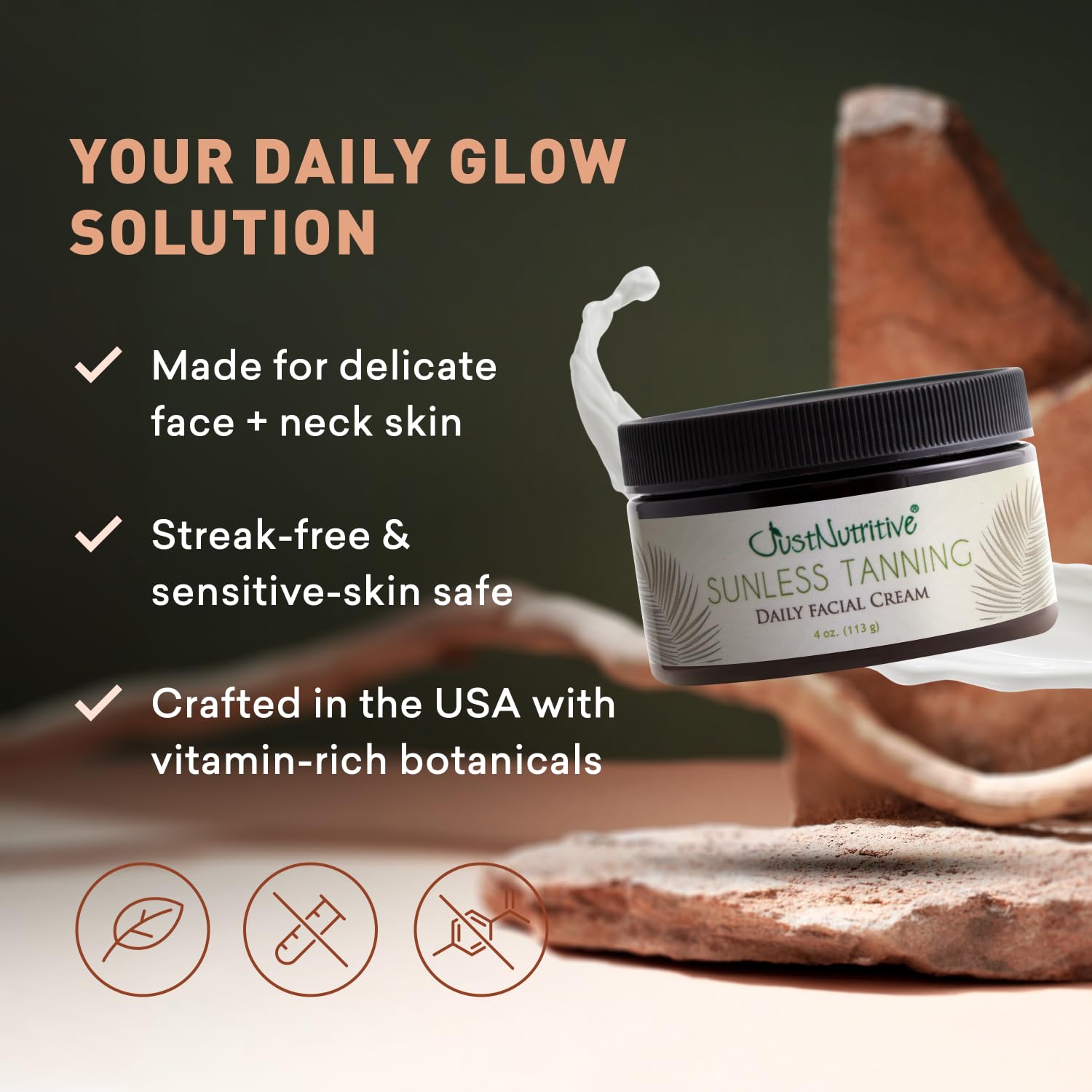 Just Nutritive crema facial con aceite de almendra para hidratación duradera.
