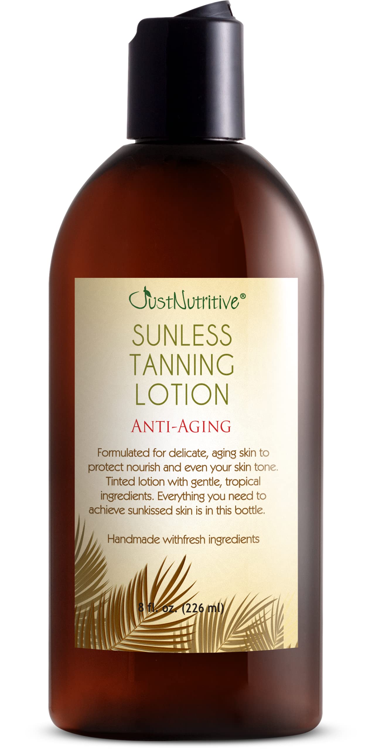 Just Nutritive bronceador sin sol, aplicación manual para tono bronce natural.