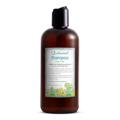 Just Nutritive shampoo gris para cabello, botella frontal, limpia y neutraliza tonos amarillentos en cabello gris.