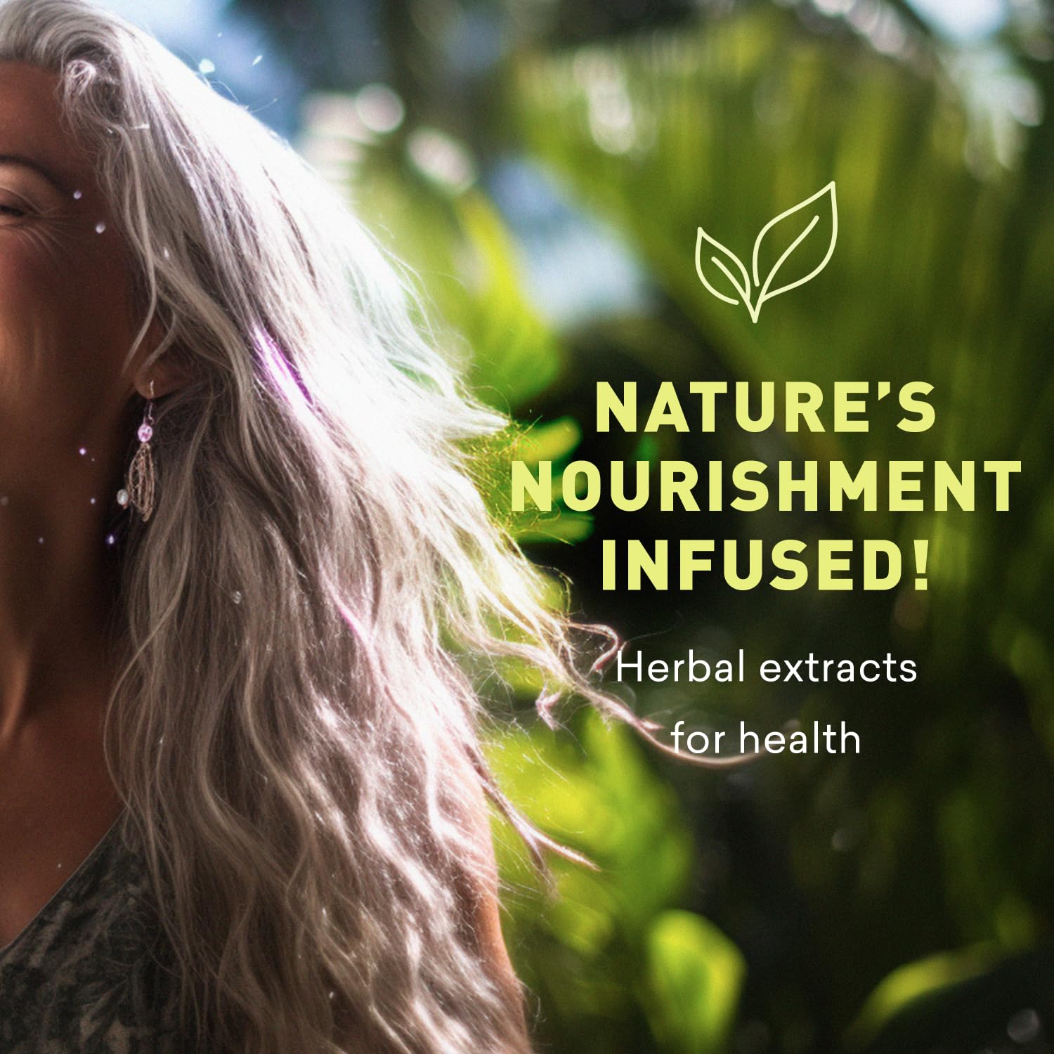 Just Nutritive shampoo gris, botella con tapón demuestra protección de color y limpieza suave.