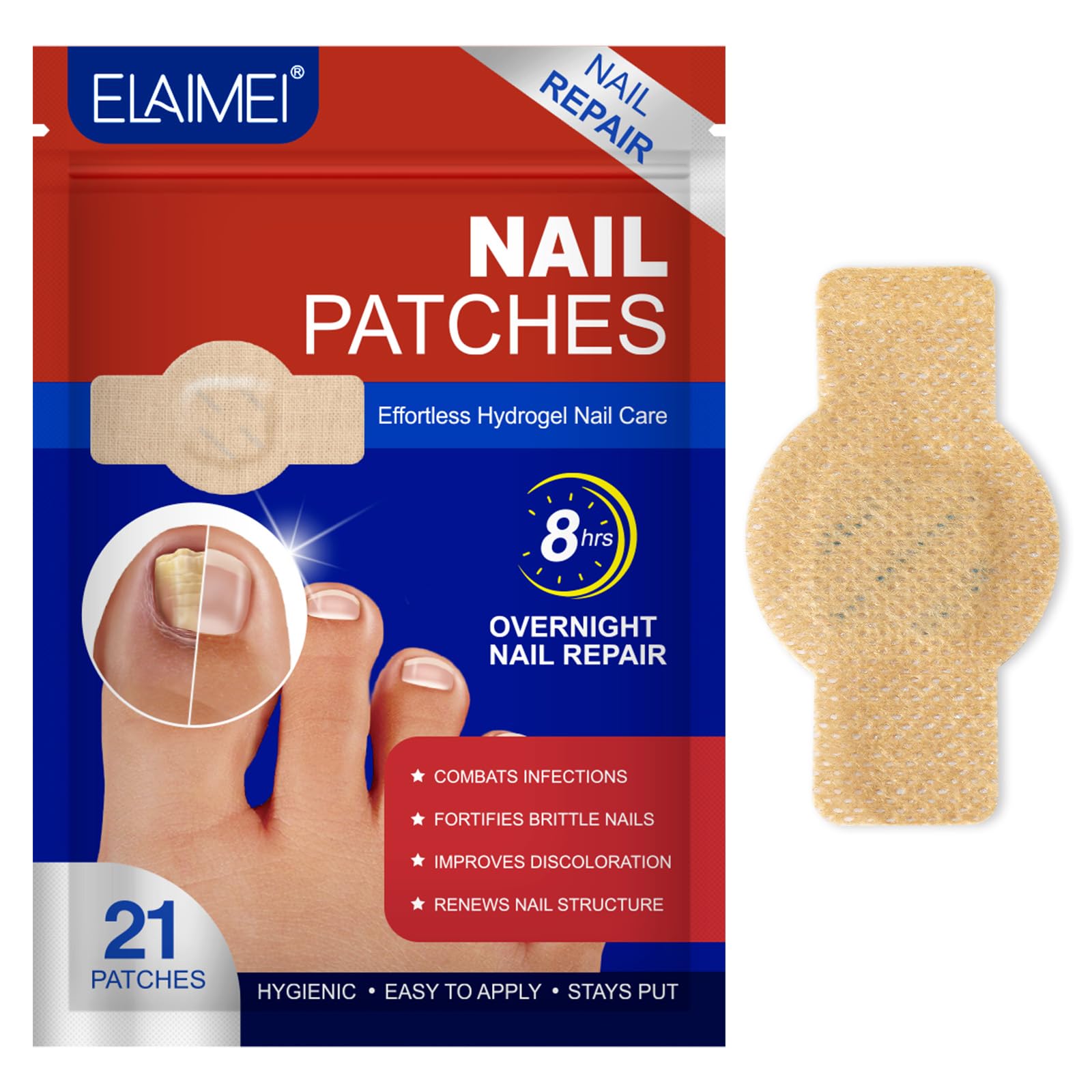 JWBVCTCR nail patches pack front showing gentle formula for comfortable use