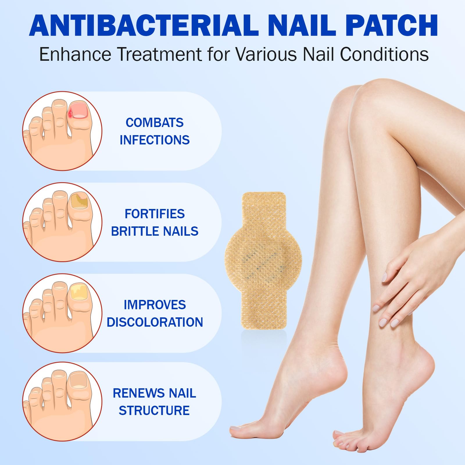 JWBVCTCR nail patches self-adhesive close-up for mess-free overnight care