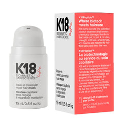 K18 mascarilla sin enjuague en botella: cuidado diario para reparar daño capilar.