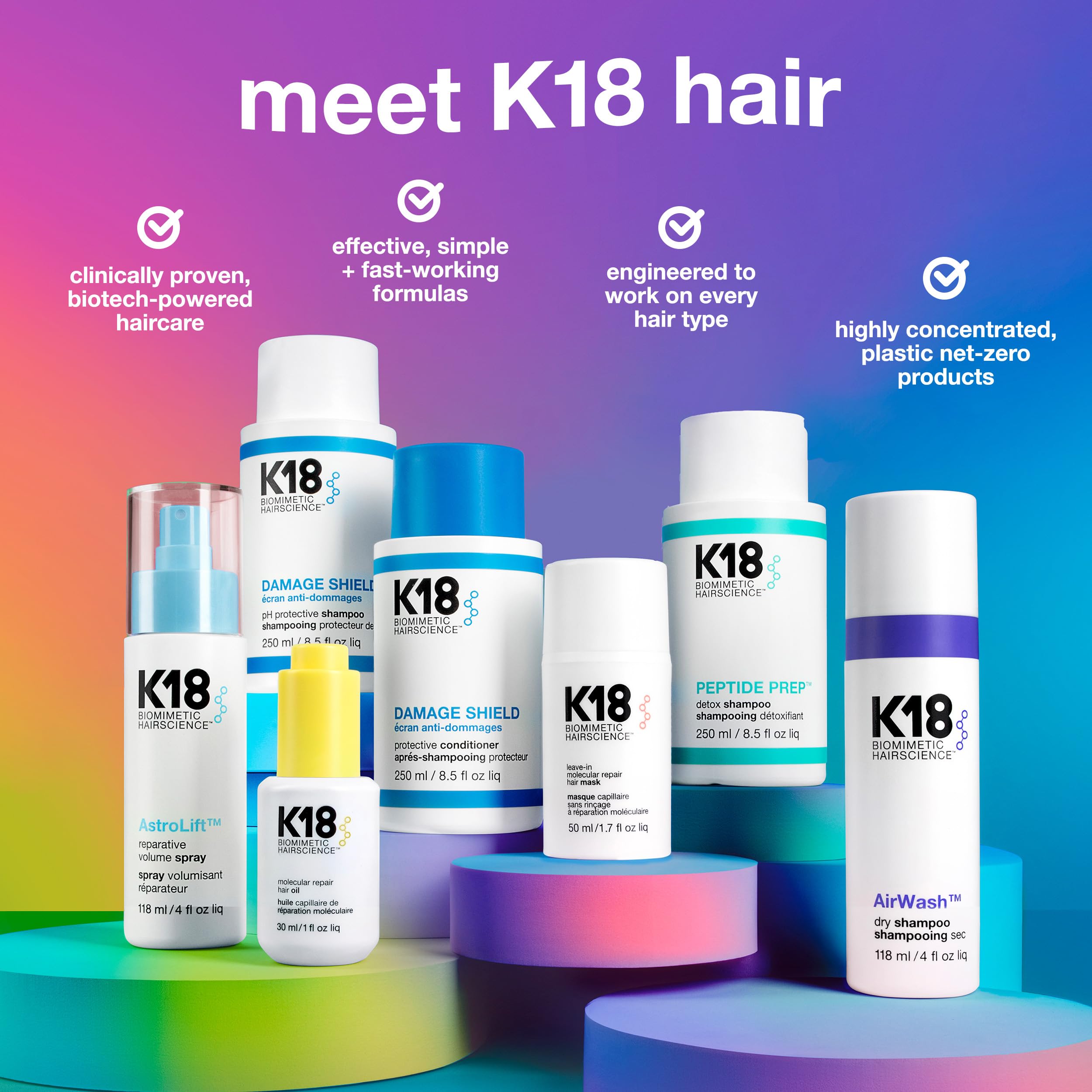 K18 rutina-cabello-diaria: parte de la rutina para mantener flexibilidad y suavidad.