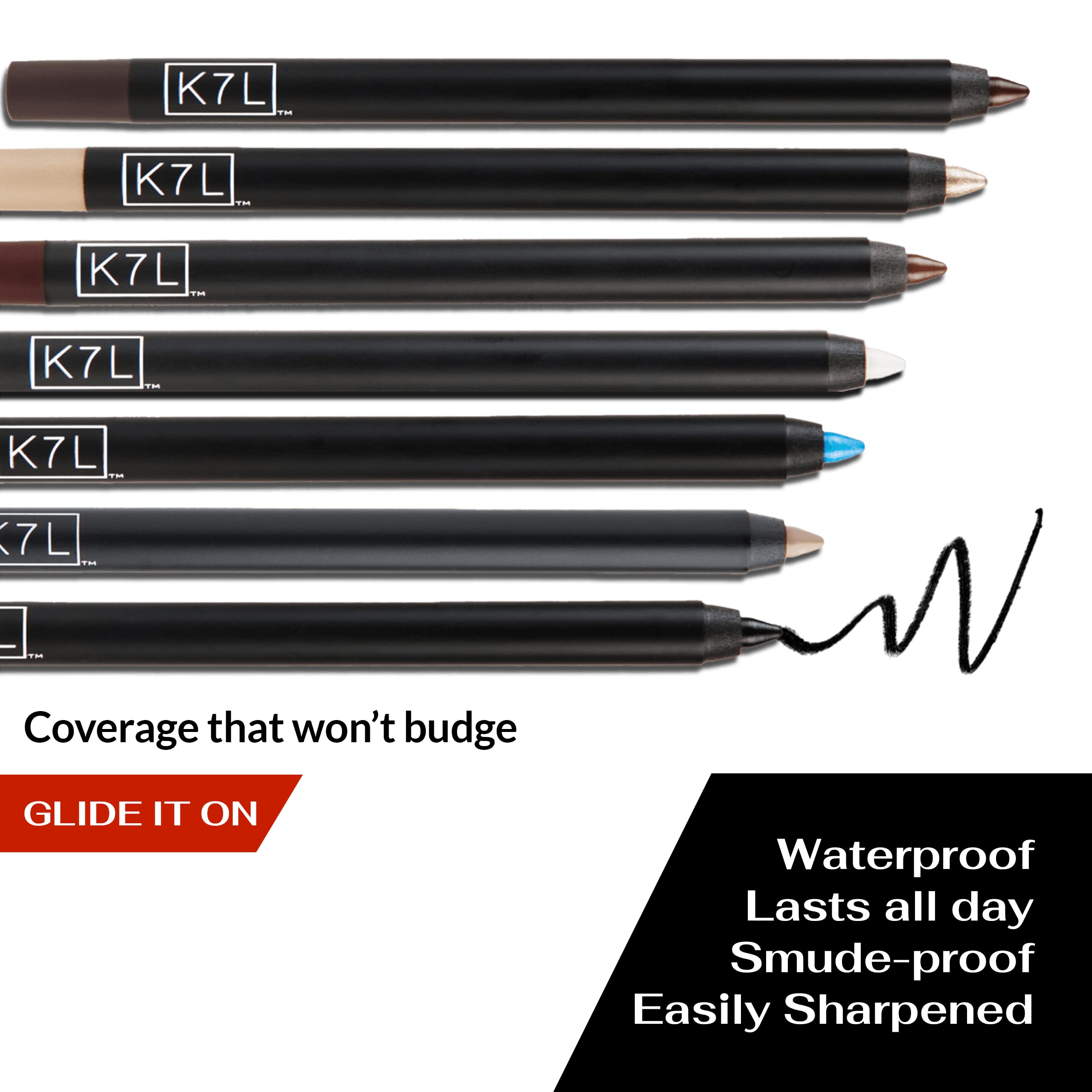 Delineador K7L marrón, ideal para principiantes y profesionales.