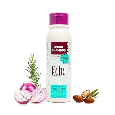Kaba Champú de Cebolla en botella potencia el crecimiento del cabello.