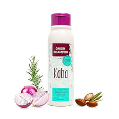 Kaba Champú de Cebolla en botella potencia el crecimiento del cabello.