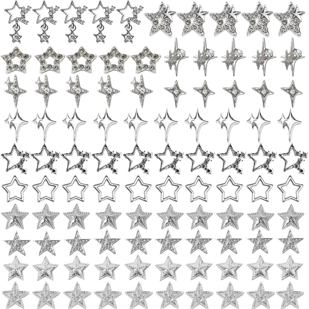 KACHIMOO adornos de uñas estrellas 3D para brillo y estilo.