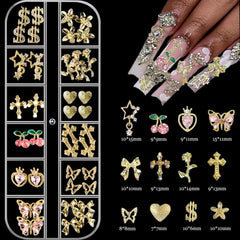KACHIMOO joyas 3D para uñas en oro, brillo duradero para realzar looks.