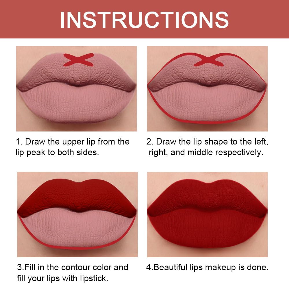 Kaely kit maquillaje labios rojos, conjunto ideal para regalos y looks diarios.